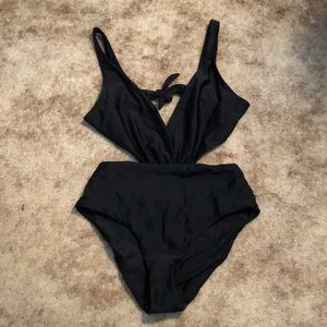 ASOS Black One Piece Swimsuit with cutouts